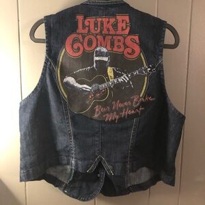 Luke Combs Up-Cycled Vintage Denim Vest Women’s Size 14